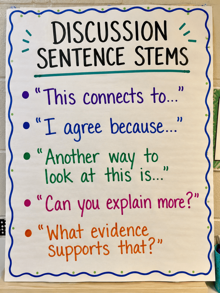 discussion sentence stems poster